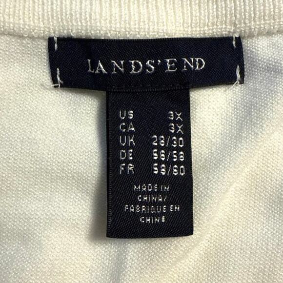 Lands' End Cardigan Sweater Plus Size 3X Button Front Knit 3/4 Sleeves Pockets - Picture 3 of 8